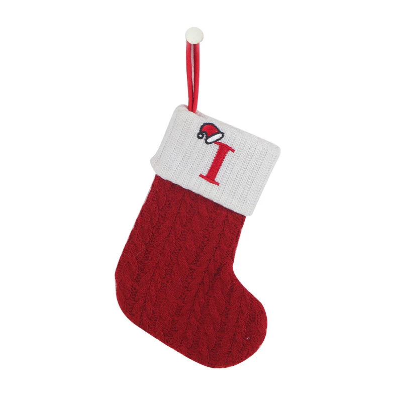 Cozy Knit Socks, Embroidered Candy Gift Bag, Letter Christmas Stocking - Perfect for the Little Ones! - Image 15