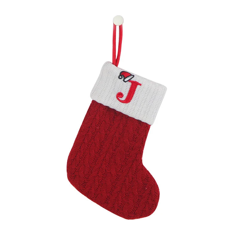 Cozy Knit Socks, Embroidered Candy Gift Bag, Letter Christmas Stocking - Perfect for the Little Ones! - Image 16