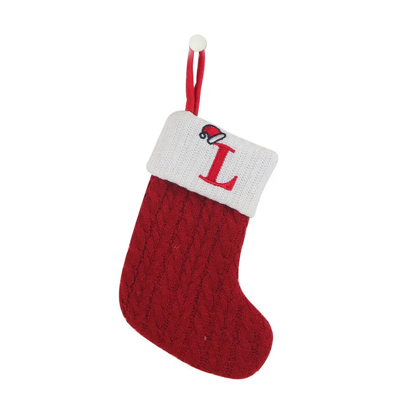 Cozy Knit Socks, Embroidered Candy Gift Bag, Letter Christmas Stocking - Perfect for the Little Ones! - Image 18