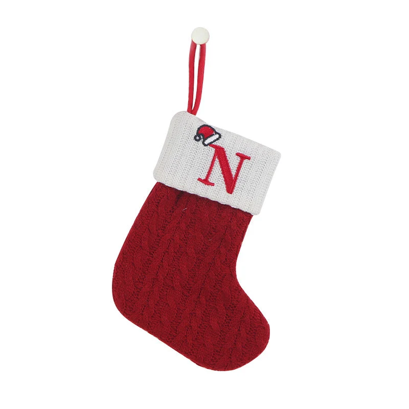 Cozy Knit Socks, Embroidered Candy Gift Bag, Letter Christmas Stocking - Perfect for the Little Ones! - Image 20