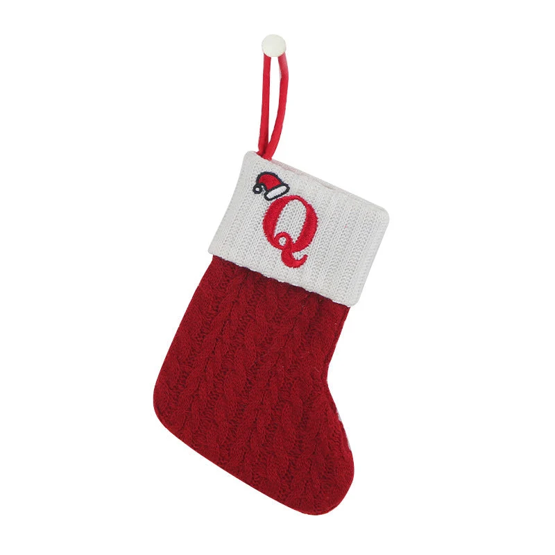 Cozy Knit Socks, Embroidered Candy Gift Bag, Letter Christmas Stocking - Perfect for the Little Ones! - Image 23
