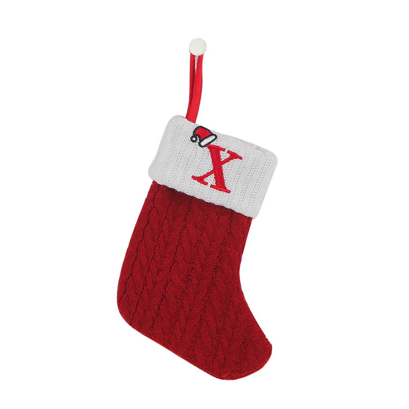 Cozy Knit Socks, Embroidered Candy Gift Bag, Letter Christmas Stocking - Perfect for the Little Ones! - Image 30