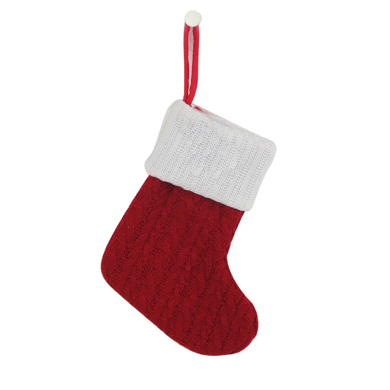 Cozy Knit Socks, Embroidered Candy Gift Bag, Letter Christmas Stocking - Perfect for the Little Ones! - Image 6