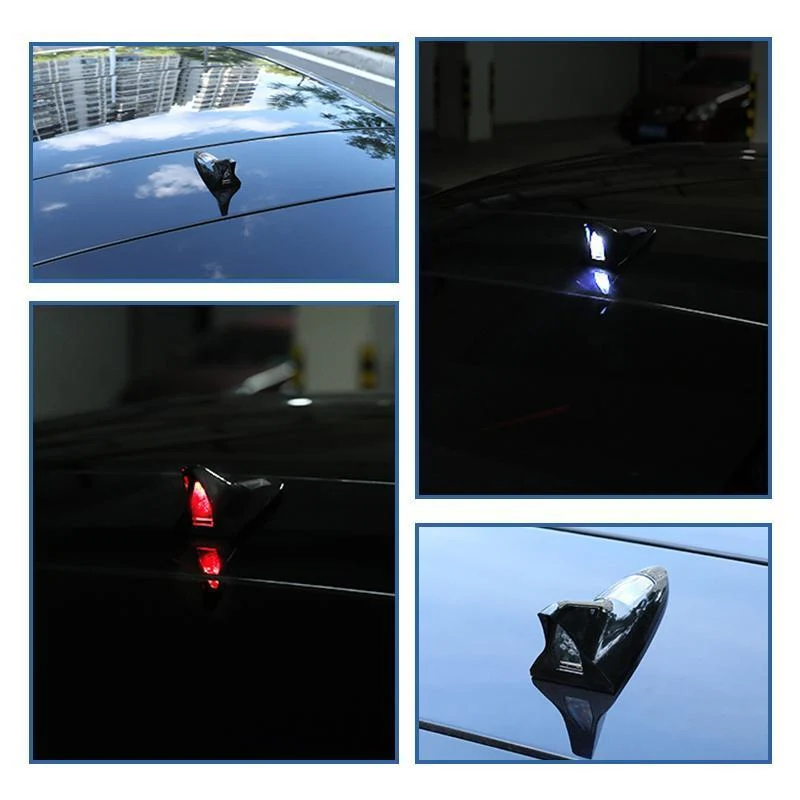 Solar Power Car Shark Fin Roof Antenna LED Flash Light - Image 7