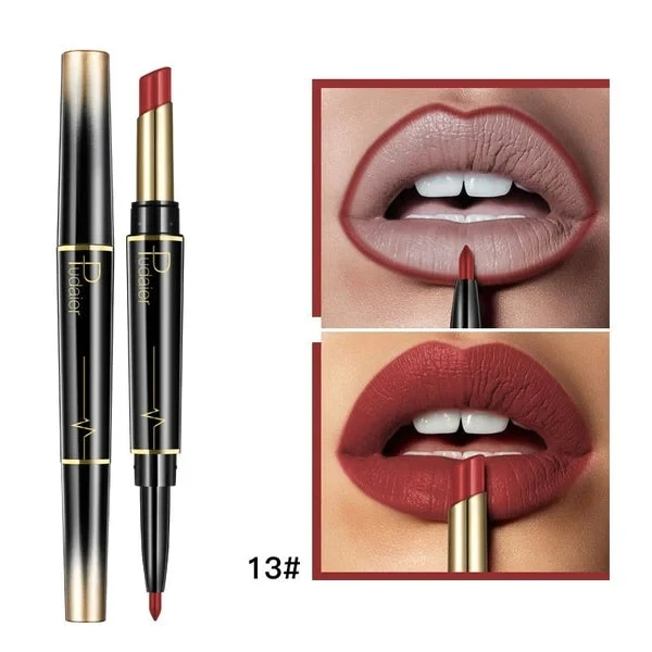 16 Color Long Lasting Lipstick Lipstick + Lip Liner Combo - Image 15