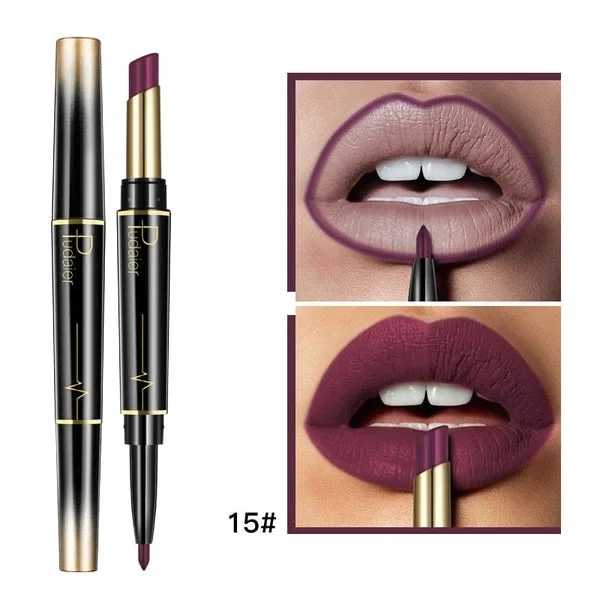 16 Color Long Lasting Lipstick Lipstick + Lip Liner Combo - Image 17