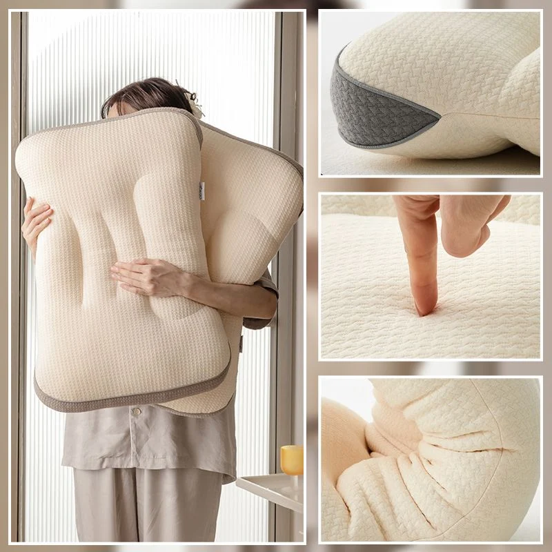 Knitted Cotton Neck-support Sleeping Pillow - Image 3