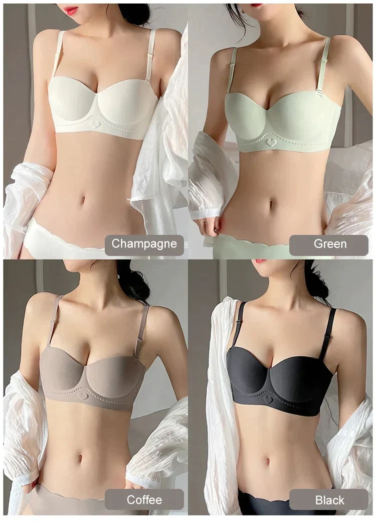 (Half Cup with Heart) Women's Seamless Underwear - Image 14