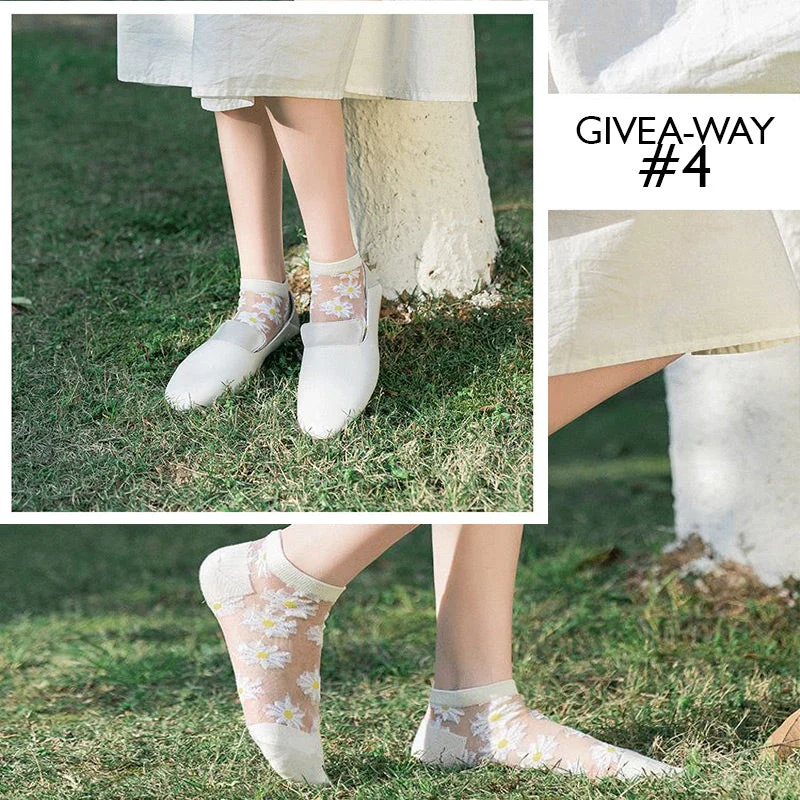 💥 Clearance special 💥 Summer breathable translucent daisy socks - Image 8